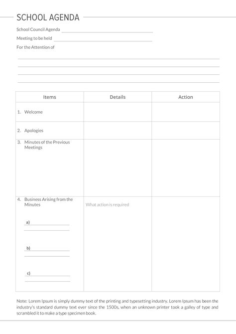 Printable Resident Council Meeting Template