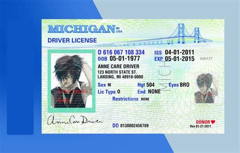 Michigan Drivers License Psd Template Download Photoshop File