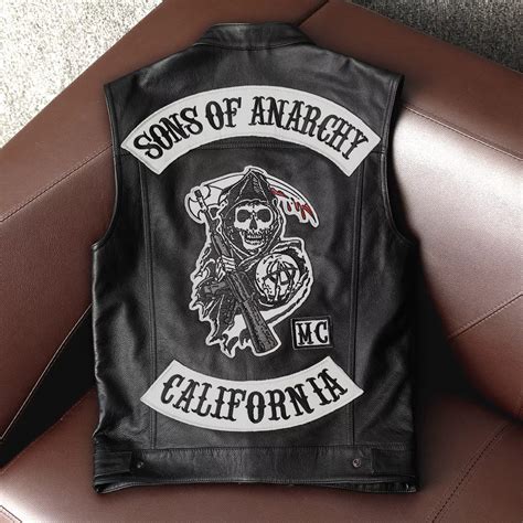 Sons Of Anarchy Classic Motorcycle Biker Real Leather Vest Genuine