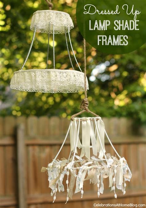 Follow these steps to make a diy outdoor privacy screen in just a weekend. DIY Dressed Up Lamp Shade Frames - Celebrations at Home