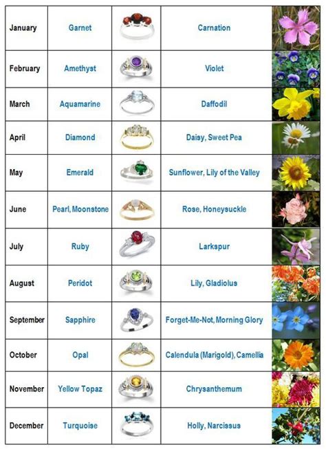 Birth Month Flowers And Birthstones Birth Flower Tattoos Month