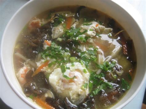 Resep sayur sup baso ikan dengan magic com<br>21. KA: SAYUR KINCAM / SUP TELUR