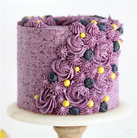 This layered cake promises to do just that. Lemon Layer Cake With Blueberry Buttercream - Sugar & Sparrow