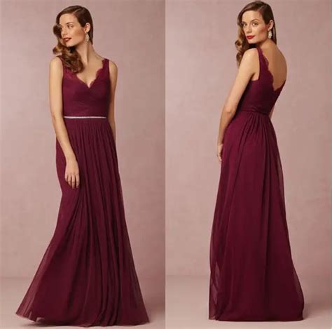 Venta Vestidos Dama De Honor Color Vino En Stock