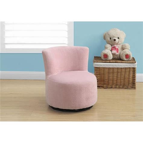 Juvenile Chair Swivel Fuzzy Pink Fabric