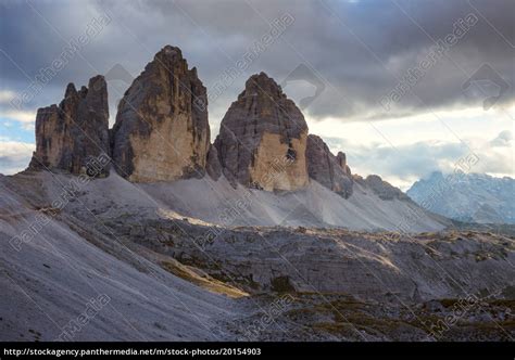 Tre Cime Di Lavaredo Drei Zinnen In Den Dolomiten Stockfoto