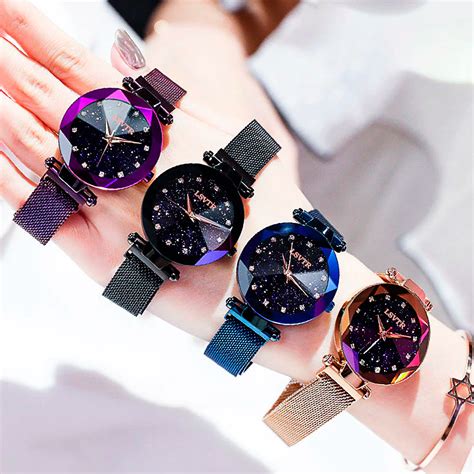 Relojes De Lujo Para Mujer Reloj Magn Tico Con Diamantes Marca Lsvtr Digitalcrazy