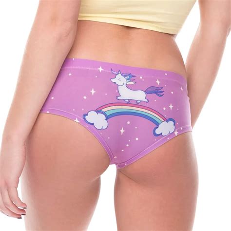 Sexy Pink Panties D Printing Ride A Unicorn Sexy Womens Briefs Thong