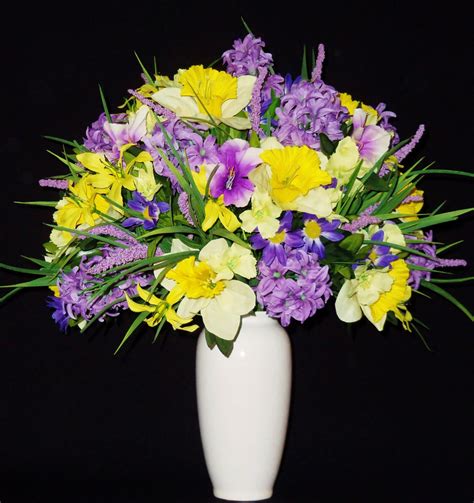 Silk Flower Arrangement Lavender Hyacinth And By