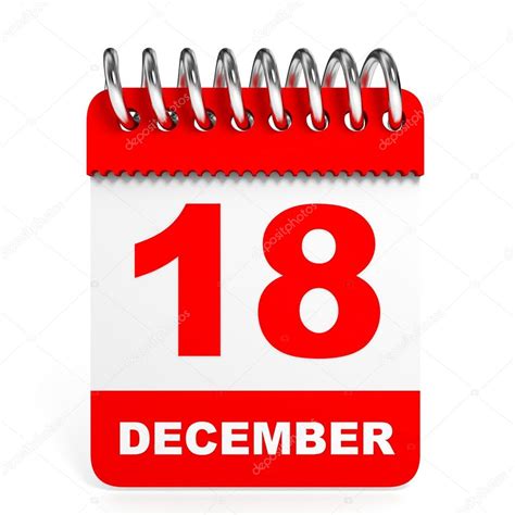Calendar On White Background 18 December — Stock Photo © Icreative3d