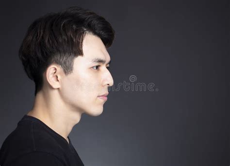 Side View Of Young Handsome Man Face Stock Image Image Of Smile