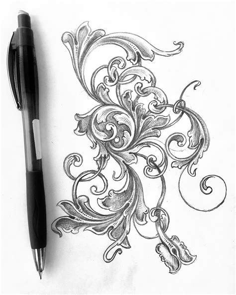 Scrollwork Drawing At Getdrawings Free Download