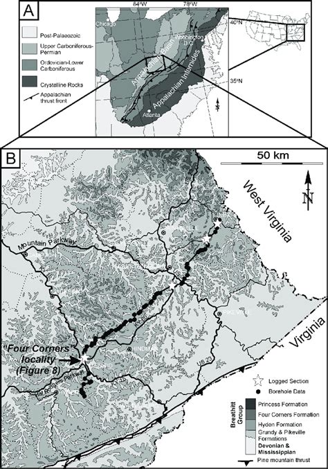 A Location Of The Appalachian Basin And Study Area In The Eastern