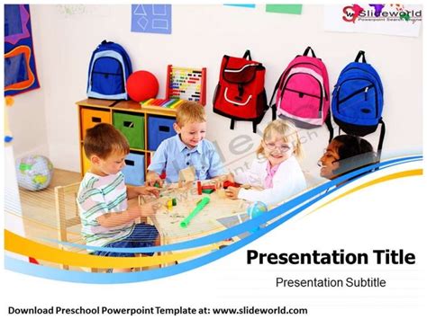 Preschool Powerpoint Template Slide World