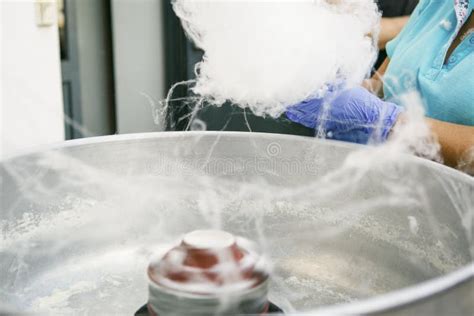 The Process Of Preparing Cotton Candy In A Centrifuge Stock Photo