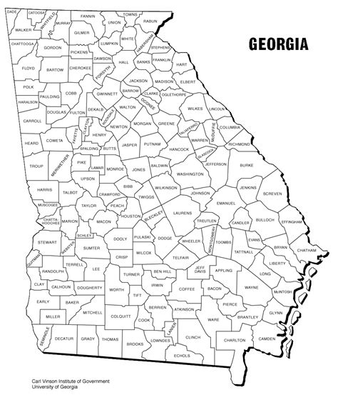 Printable Georgia County Map