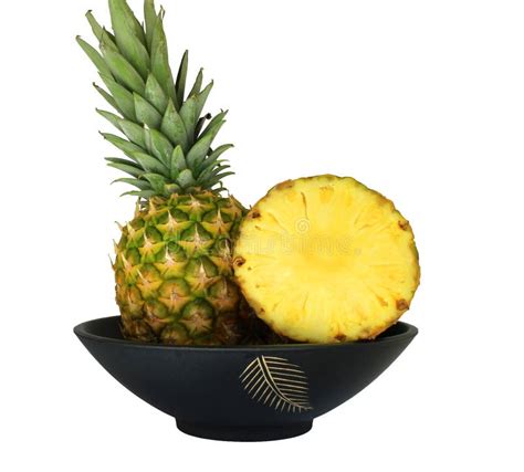 Bowl With Pineapple Stock Image Image Of Black Bowl 20329017