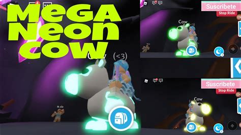 Making Mega Neon Cow Haciendo Vaca Mega Neon Adopt Me Roblox Youtube