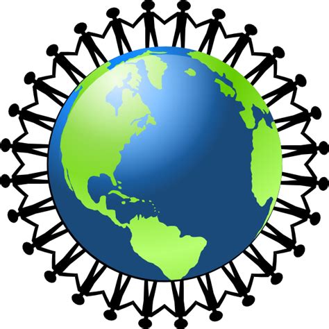 People Holding Hands Around The World Clip Art At Vector