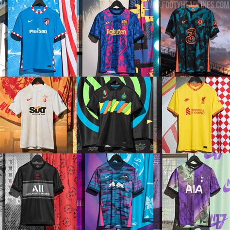 All Nike 21 22 Third Kits Released Psg Barcelona Chelsea Liverpool