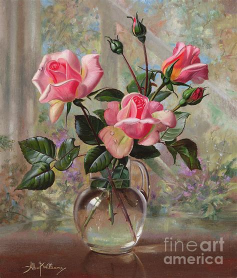 Painting Of Roses In A Vase At Explore Collection