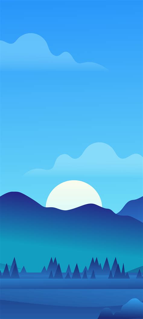 Artistic Mountain Minimalist Sunrise 1440x3200 Phone Hd Wallpaper