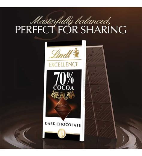 Lindt Chocolate Bar Dark Chocolate 70 Percent Cocoa Smooth 3 5 Oz