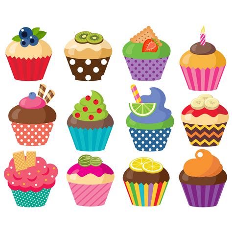 Cupcake Clipart Vektor Süßigkeiten Grafik Candy Geburtstag Etsyde