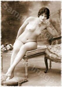 Vintage S Erotic Female Nude Sepia Retro Art Photo Reprint A