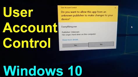 How To Turn Off User Account Controluac On Windows 10 Youtube