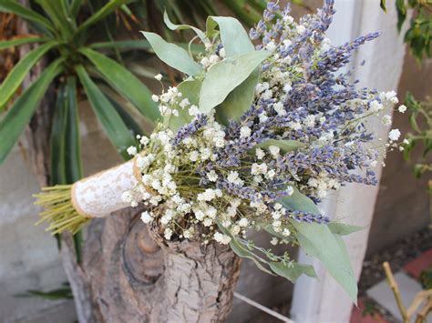 Dried Lavender Bouquet Wedding Babies Breath Bouquet With Etsy