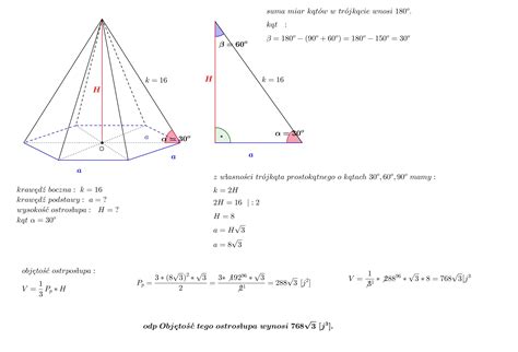 Oblicz Obj To Ostros Upa Prawid Owego Sze Ciok Tnego W Kt Rym