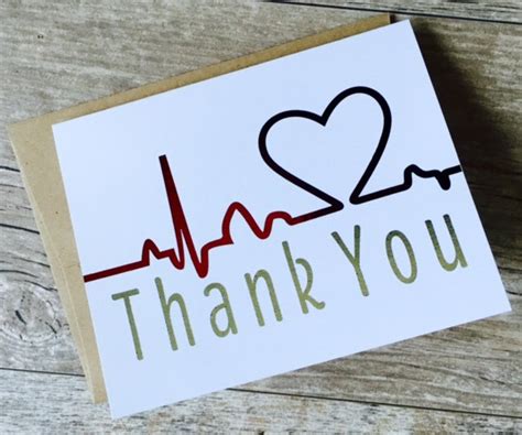 Nurse Thank You Card Healthcare Note Card Metallic Thank Etsy