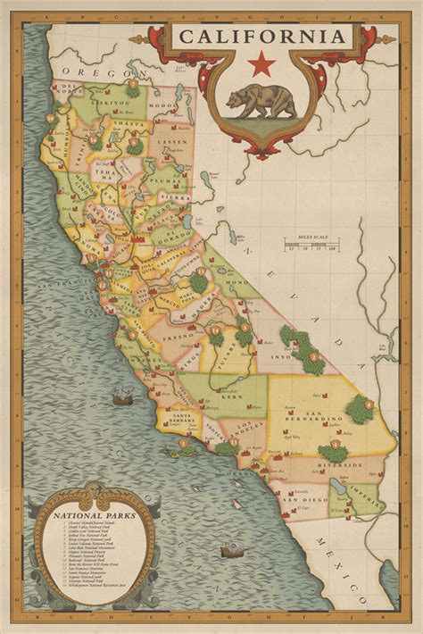 Map California Parks Topographic Map Of Usa With States