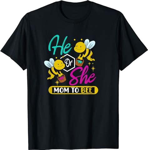 He Or She Mom To Bee Gender Reveal T Shirt Clothing Shoes And Jewelry