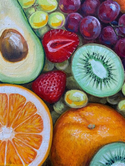 Fruits Painting Original Art Oil On Canvas Set Of 2 Berries Etsy