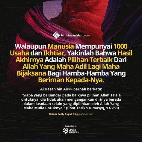 Poster Islami Walaupun Manusia Mempunyai 1000 Usaha Dan Ikhtiar