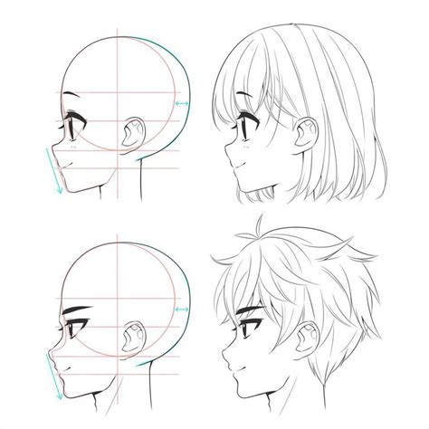 Anime Boy And Girl Head Drawing By Mokocchihana On Deviantart