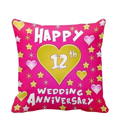 Buy Sajawathomes 12th Happy Wedding Anniversary Cushion Cover Online