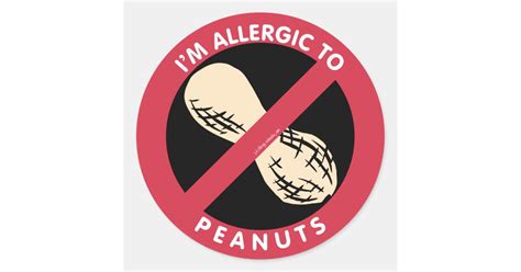 Im Allergic To Peanuts Food Allergy Symbol Kids Classic Round Sticker