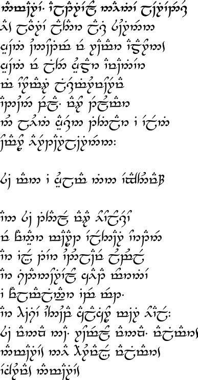 Quenya Language And The Tengwar Script Elvish Language Elvish