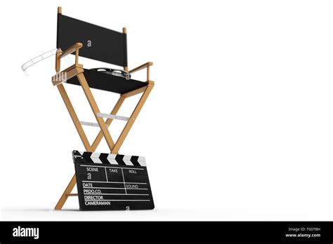Director Chair Movie Clapper And Film Reel Director Chair Isolated On