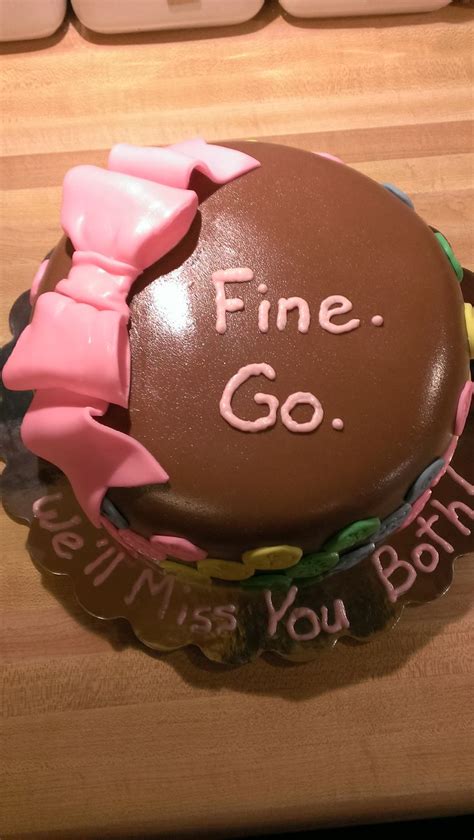 _we will surely try missing your. I made this little farewell cake for a couple of lovely co ...