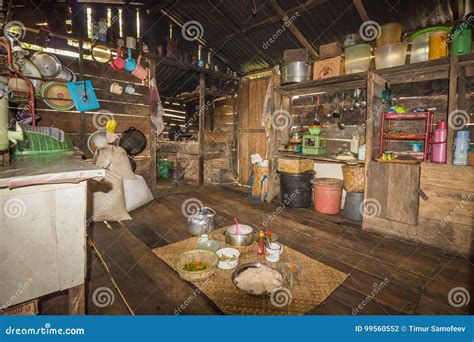 Traditional Kitchen Of A Hut Of Native People Of Indonesia Editorial