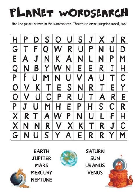 Solar System Word Search Printable Solar System