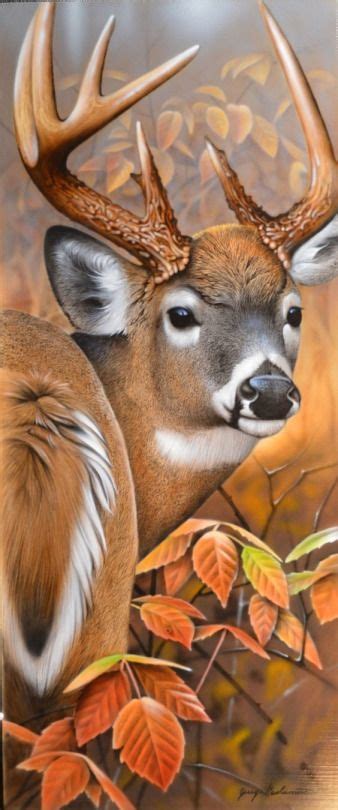 My Misty Morning Deer Art Animal Paintings Wildlife Paintings