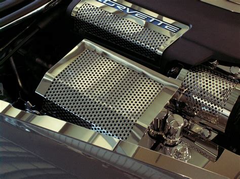 C6 Corvette Polished Stainless Perforated Fuse Box Cover Gscreations