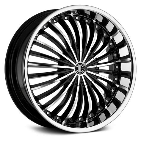 2 Crave® No19 Wheels Gloss Black With Machined Face And Chrome Lip Rims