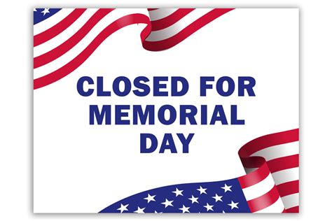 Printable Sign Closed Memorial Day Example 11 Mom Envy