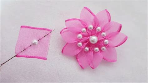 3 Easy Pearl And Ribbon Flowers Tutorials The Beading Gem